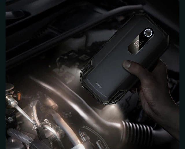Baseus Super Energy Max Car Jump Starter 8.0L Gas 4.0L Diesel Engine 12V Portable Power Pack Automotive Battery Booster Charger with USB Port Smart Jumper Cables LED Flashlight