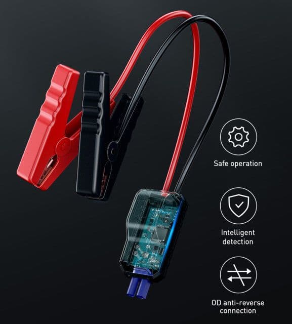 Baseus Super Energy Max Car Jump Starter 8.0L Gas 4.0L Diesel Engine 12V Portable Power Pack Automotive Battery Booster Charger with USB Port Smart Jumper Cables LED Flashlight