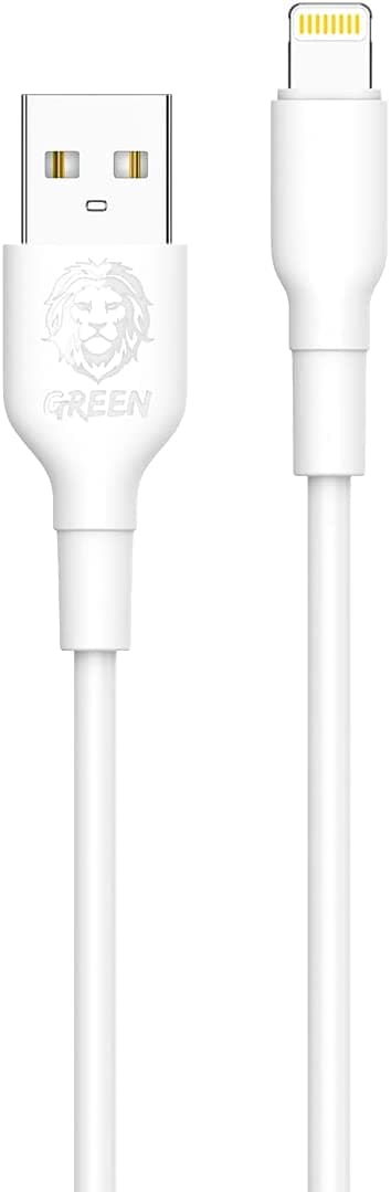 Green Lion Green PVC Lightning Cable 3m 2A - White