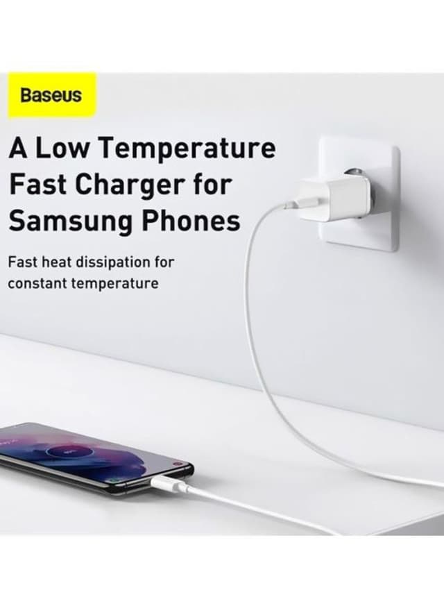 مقبس شاحن الجوال Baseus Super Si Quick Charger 25W Wall Charger with Type-C to Type-C Cable