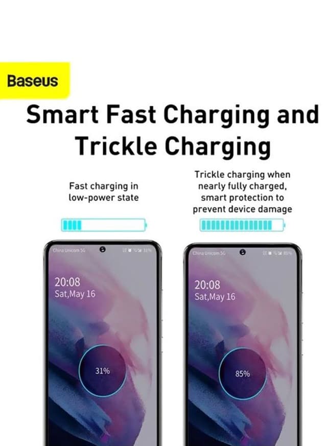 مقبس شاحن الجوال Baseus Super Si Quick Charger 25W Wall Charger with Type-C to Type-C Cable