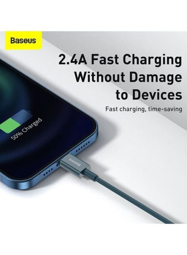 Baseus Superior Series USB to Lightning 2.4A Fast Charging Data Cable 2m Blue