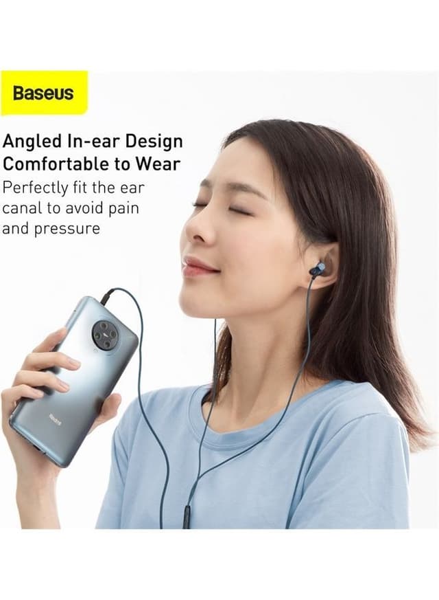 سماعات سلكية Baseus Wired Earphone with Microphone And Remote Control