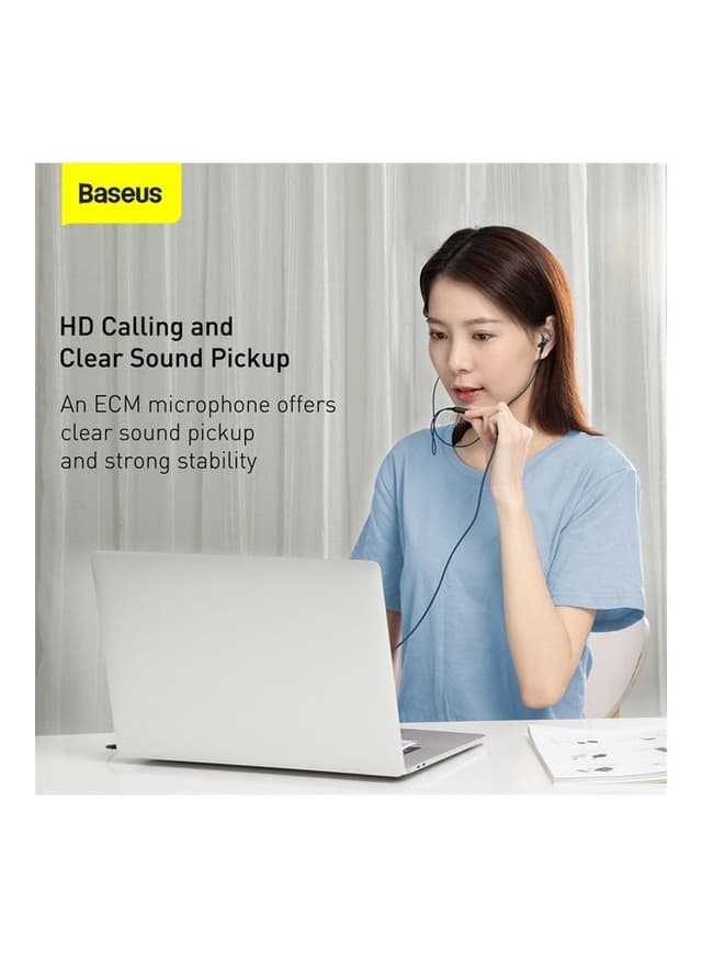 سماعات سلكية Baseus Wired Earphone with Microphone And Remote Control