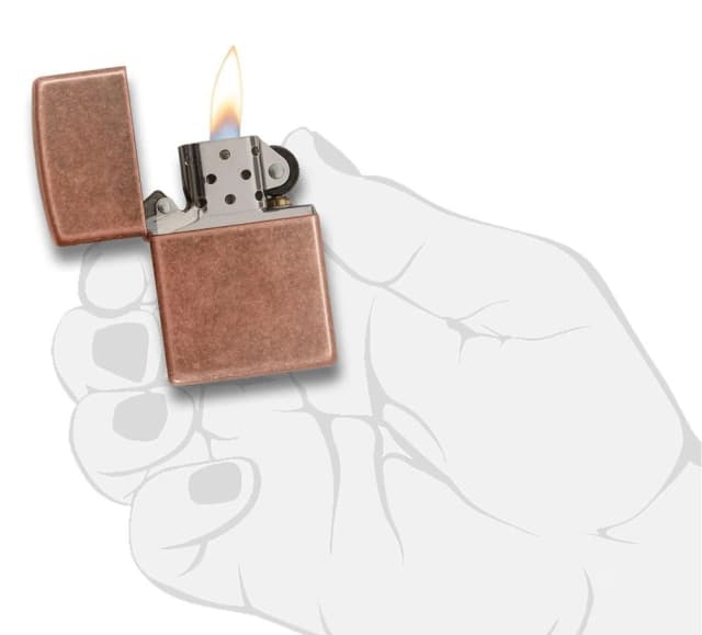 ولاعة نحاسية كلاسيكية Zippo - Classic Antique Copper Lighter