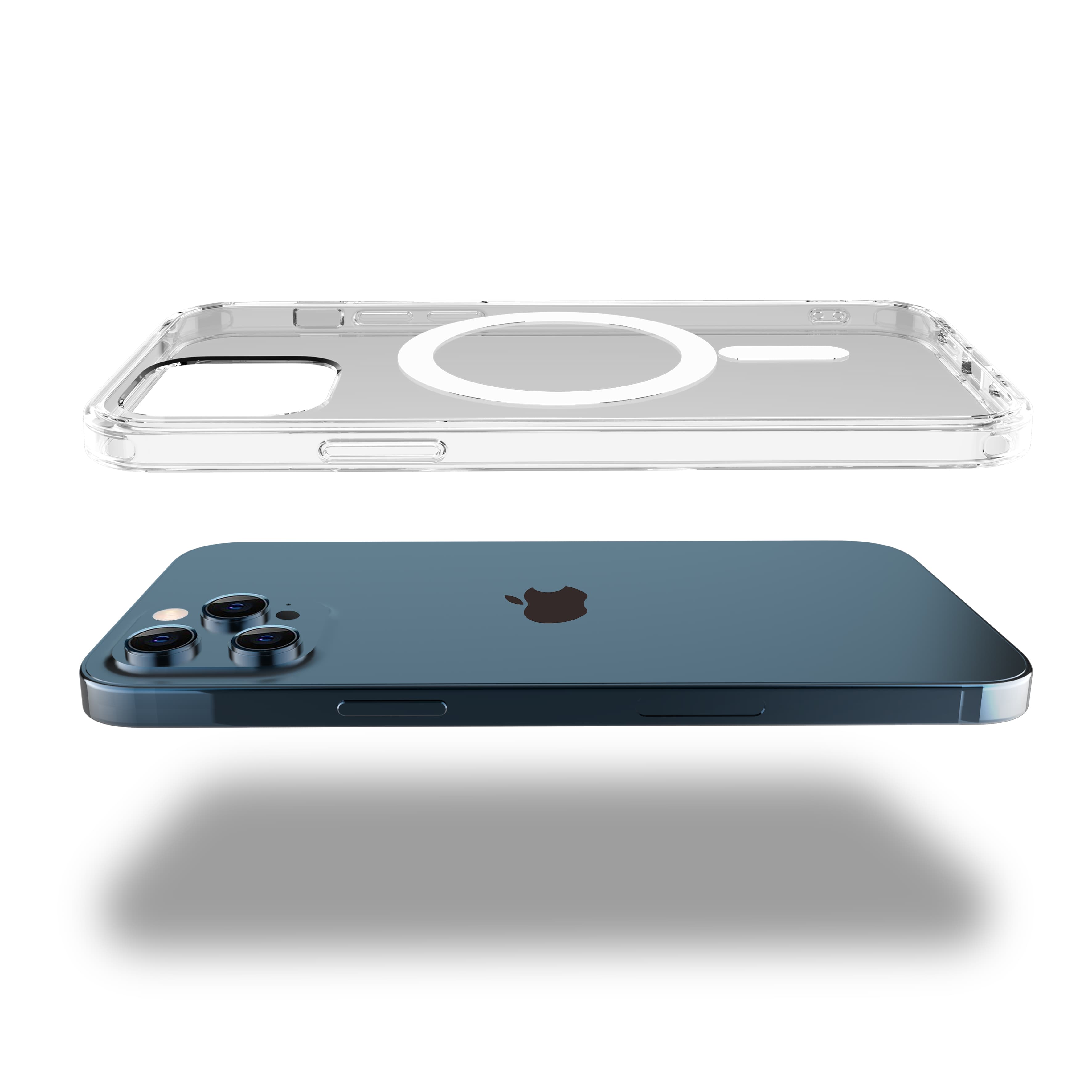 كفر مغناطيسي مضاد للصدمات لجهاز iPhone 13 Pro Max شفاف Anti-Shock Creative Magnetic Case for iPhone 13 - Green 360Â°