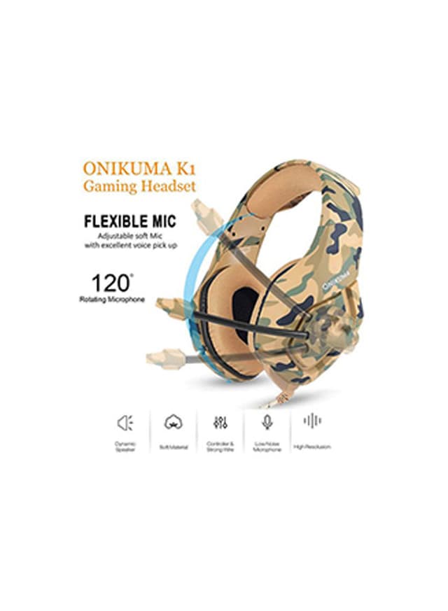 onikuma Wired Over-Ear Gaming Headphones With Mic For PS4/PS5/XOne/XSeries/NSwitch/PC