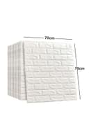 Cool Baby 10-Piece 3D Brick Pattern Decorative Wallpaper Set Off White 70 x 70cm