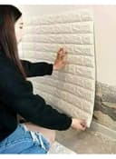 Cool Baby 10-Piece 3D Brick Pattern Decorative Wallpaper Set Off White 70 x 70cm