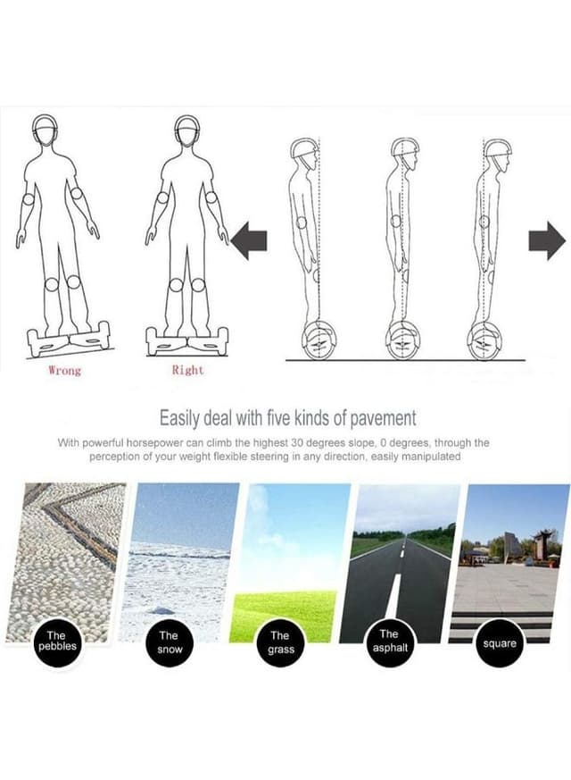 سكوتر هوفربورد لوح تزلج كهربائي Electric Self Balancing Smart Hover Board