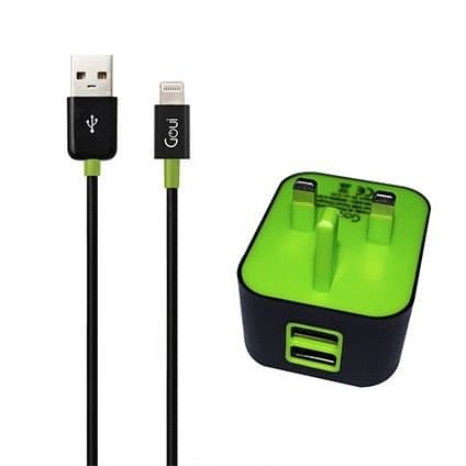 قوي شاحن جداري مع شاحن ايفون 1 متر Goui Wall-I Wall Charger
