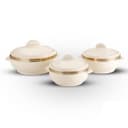 Royalford 3Pc Hot Pot Insulated Food Warmer - Thermal Casserole Dish - Double Wall Insulated Serving