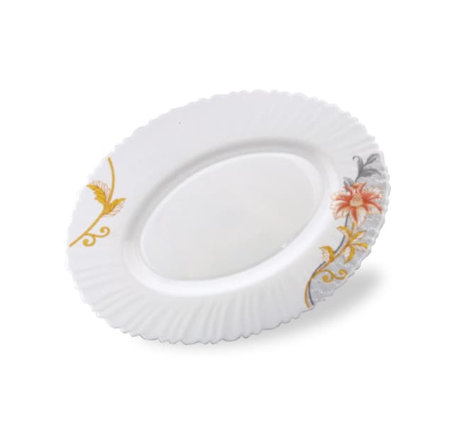 صحن تقديم زجاجي 14 انش Opal Ware Dream Rose Oval Plate من Royalford