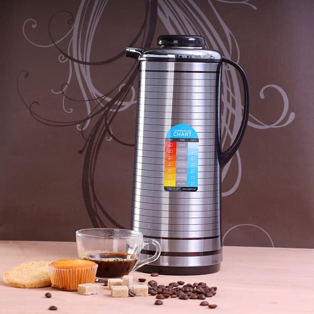 Royalford 1.3L Vacuum Flask - Coffee Heat Insulated Thermos For Keeping Hot/Cold Long Hour Heat/Cold