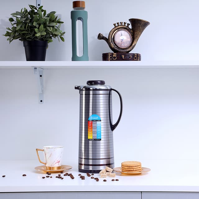 Royalford 1.3L Vacuum Flask - Coffee Heat Insulated Thermos For Keeping Hot/Cold Long Hour Heat/Cold