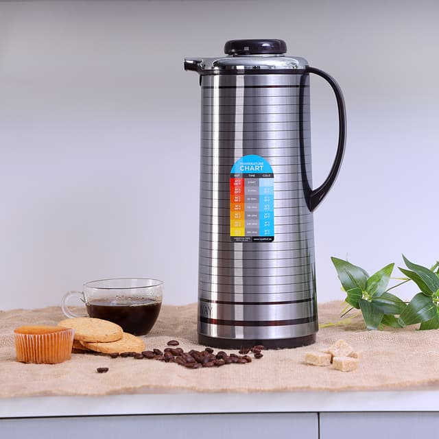 Royalford 1.3L Vacuum Flask - Coffee Heat Insulated Thermos For Keeping Hot/Cold Long Hour Heat/Cold