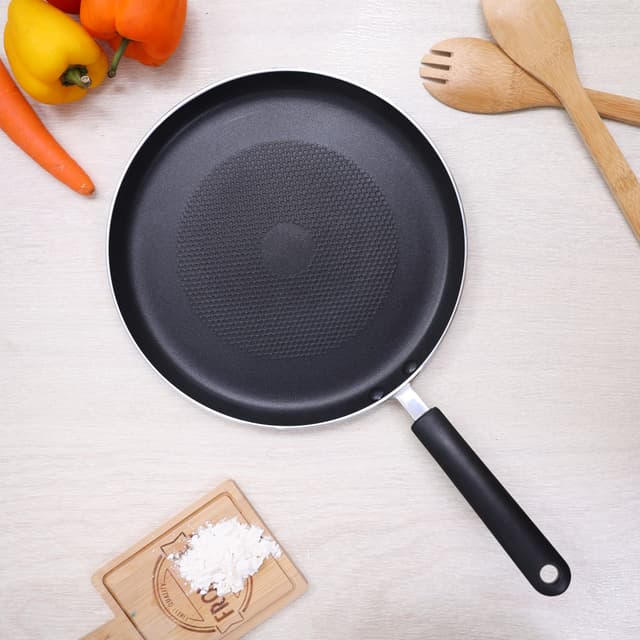 مقلاة فطائر غير لاصقة مقاس 26 سم من رويال فورد Royalford Non-Stick Pancake Pan - Induction Crepe Pan With Heat Resistant Handle, Griddle Dosa