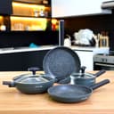 Royalford 7 Pcs ALU Nonstick cookware set 1X2