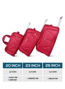 طقم شنط دافل قماش 20/23/26 انش ثلاث قطع بارا جون أحمر PARA JOHN Duffle Bag Set