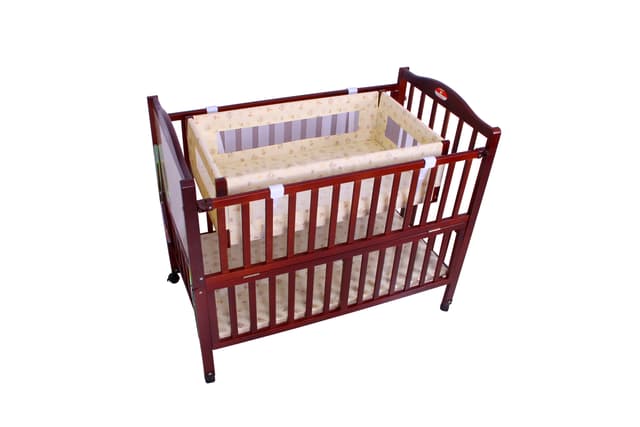 Baby Plus Coffee Wooden Bed With Cradle And Mosquito Net