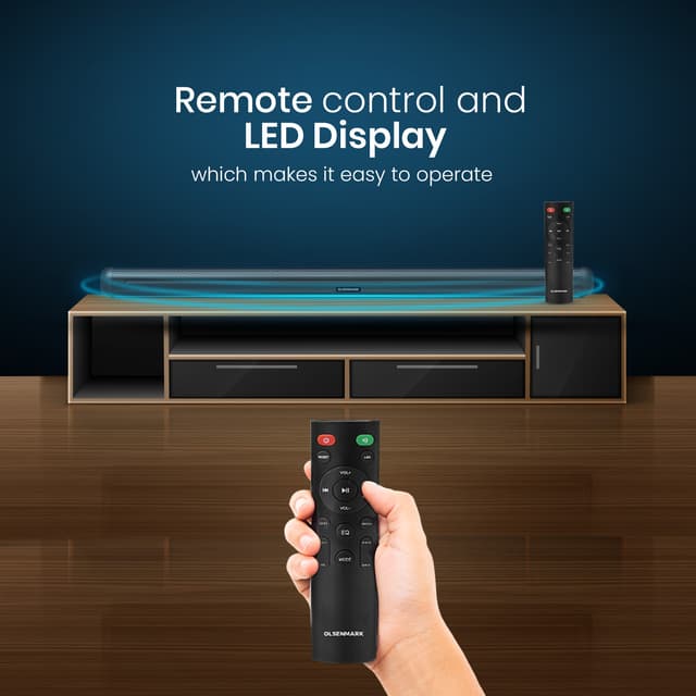 Olsenmark 2.1 High Bass Sound Bar, OMMS1286N | Small Sound Bar for TV with Bluetooth, USB, Opt, AUX Connection | 1400W PMPO | Mini Sound/Audio System for TV Speakers/Home Theater, Gaming, Projectors