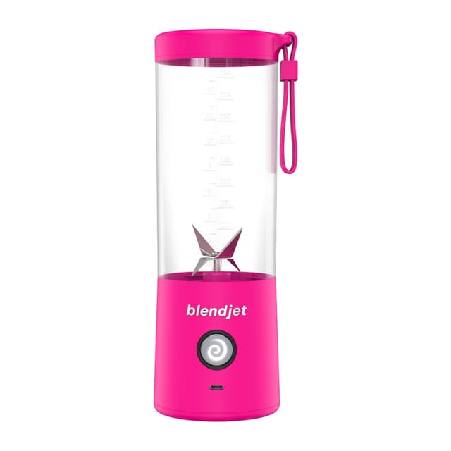 BLENDJET-V2 Portable Blender - World's Most Powerful Compact 16Oz Blender @22,000 RPM, 6 Stainless Steel Blades, Ice Crasher, USB-C Charging, Self Cleaning Built-in Safety Feature BPA Free - Hot Pink
