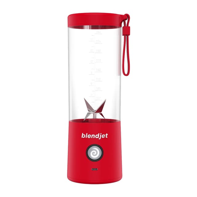 BLENDJET-V2 Portable Blender - World's Most Powerful Compact 16Oz Blender @22,000 RPM, 6 Stainless Steel Blades, Ice Crasher, USB-C Charging, Self Cleaning, Built-in Safety Feature, BPA Free - Red