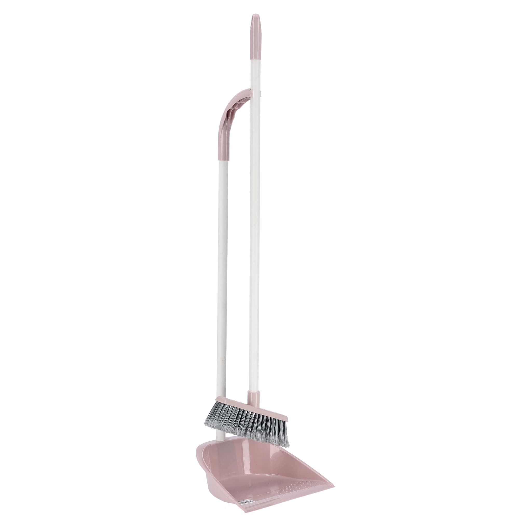 Delcasa Long Dust Pan & Brush Set - Long Hand Broom With Synthetic Stiff Bristles - Broom Set