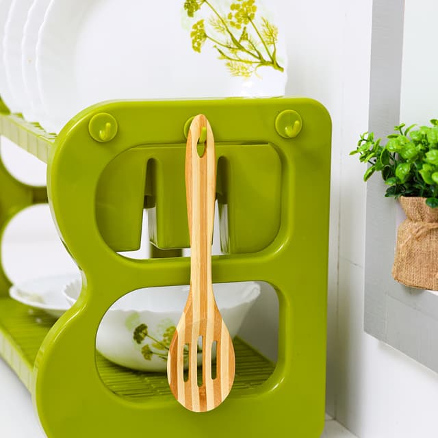 ملعقة مصفاة خشبية من الخيزران Delcasa Bamboo Serving Spoon