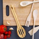 ملعقة مصفاة خشبية من الخيزران Delcasa Bamboo Serving Spoon