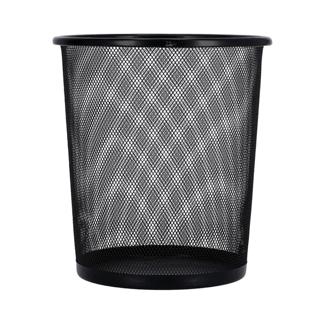 سلة مهملات Dustbin Circular Mesh Wastebasket Trash Can من Delcasa