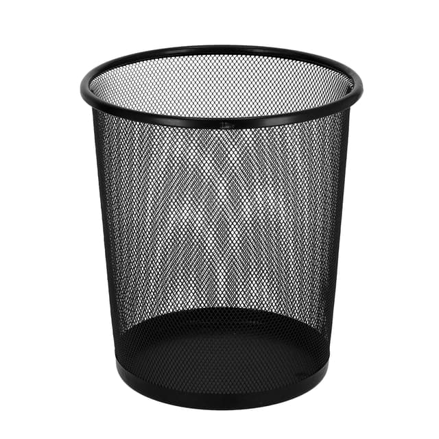 سلة مهملات Dustbin Circular Mesh Wastebasket Trash Can من Delcasa