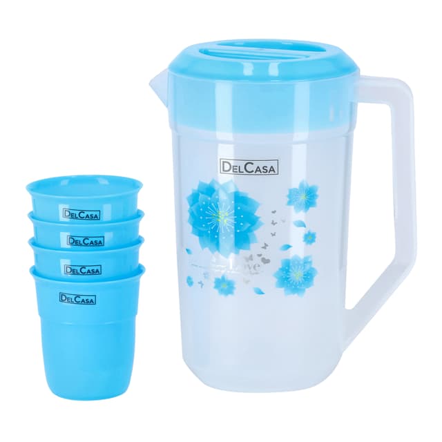 ابريق ماء 2.3 لتر مع أربع كاسات Delcasa 2.3 Litre Water Jug With 4 Glasses