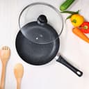 مقلاة ألمنيوم مقاس 26 سم Non Stick Aluminium Deep Fry Pan With Lid - Delcasa