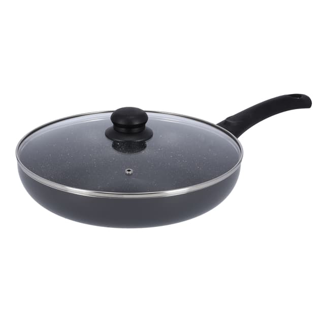 مقلاة ألمنيوم مقاس 26 سم Non Stick Aluminium Deep Fry Pan With Lid - Delcasa