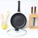 مقلاة ألمنيوم مقاس 26 سم Non Stick Aluminium Deep Fry Pan With Lid - Delcasa