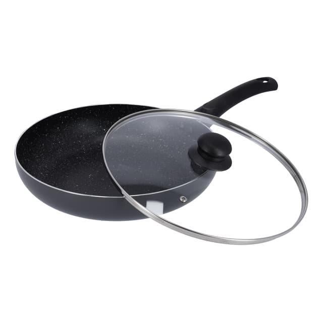 مقلاة ألمنيوم مقاس 26 سم Non Stick Aluminium Deep Fry Pan With Lid - Delcasa