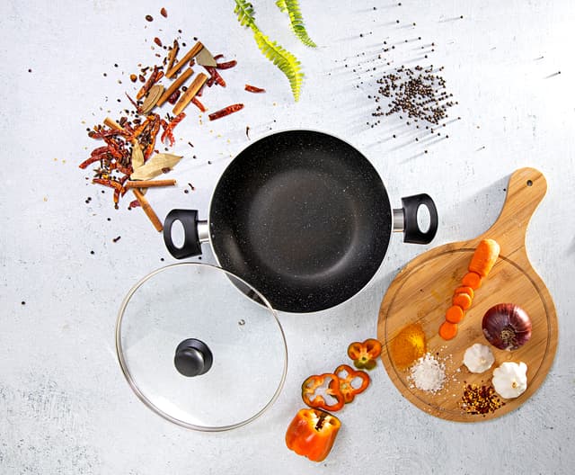 كسرولة غرانيت قياس 26 سم GRANITE COATED ALUMINIUM NON-STICK CASSEROLE - Delcasa