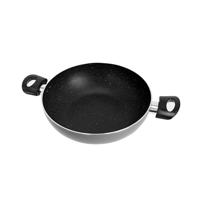 Delcasa Aluminium Wok Pan With Glass Lid, 28 Cm - Induction Safe Frying Pan With Durable Non-Stick