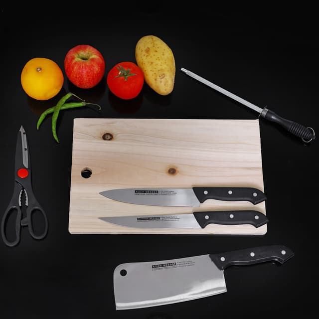Delcasa 5 Pcs Kitchen Knife Set With Cutting Board