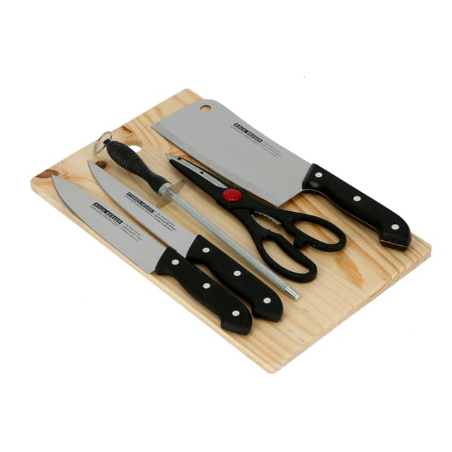 Delcasa 5 Pcs Kitchen Knife Set With Cutting Board