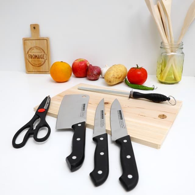 Delcasa 5 Pcs Kitchen Knife Set With Cutting Board