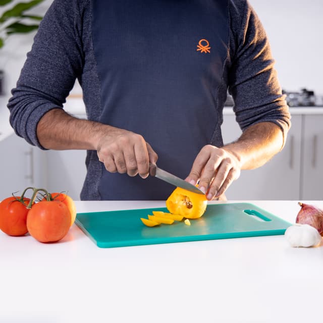 Delcasa Plastic Cutting Board - Non-Toxic Cutting Board with Non-Slip Base - Perfect for Fruits & Vegetables | Hanging Hole for Easy Storage | Multipurpose Dual Usage Kitchen Cutting Board