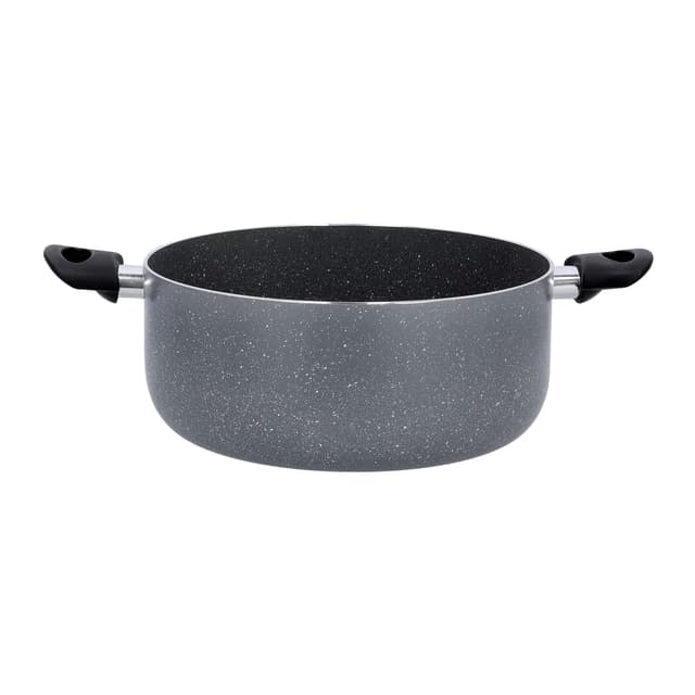Delcasa 24CM GraniteCoted Casserole/Glass Lid1X6