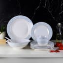 Delcasa Melamineware Dinner Set 20Pcs, DC1919 - 10" Deep Plate, 8" Flat Plate, 4" Bowl, 8.5 Bowl, Rice Spoon, Dishwasher Safe, Freezer Safe