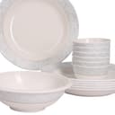 Delcasa Melamineware Dinner Set 20Pcs, DC1919 - 10" Deep Plate, 8" Flat Plate, 4" Bowl, 8.5 Bowl, Rice Spoon, Dishwasher Safe, Freezer Safe
