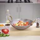 Delcasa Iron Kadai with Deep Round Bottom and Strong Handle | DC1989 | Traditional 23 cm Deep Frying Kadai | Ideal for Home Cooking, Restaurant Kitchen and Catering