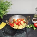 Delcasa Iron Kadai with Deep Round Bottom and Strong Handle | DC1989 | Traditional 23 cm Deep Frying Kadai | Ideal for Home Cooking, Restaurant Kitchen and Catering