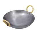 Delcasa Iron Kadai with Deep Round Bottom and Strong Handle | DC1989 | Traditional 23 cm Deep Frying Kadai | Ideal for Home Cooking, Restaurant Kitchen and Catering