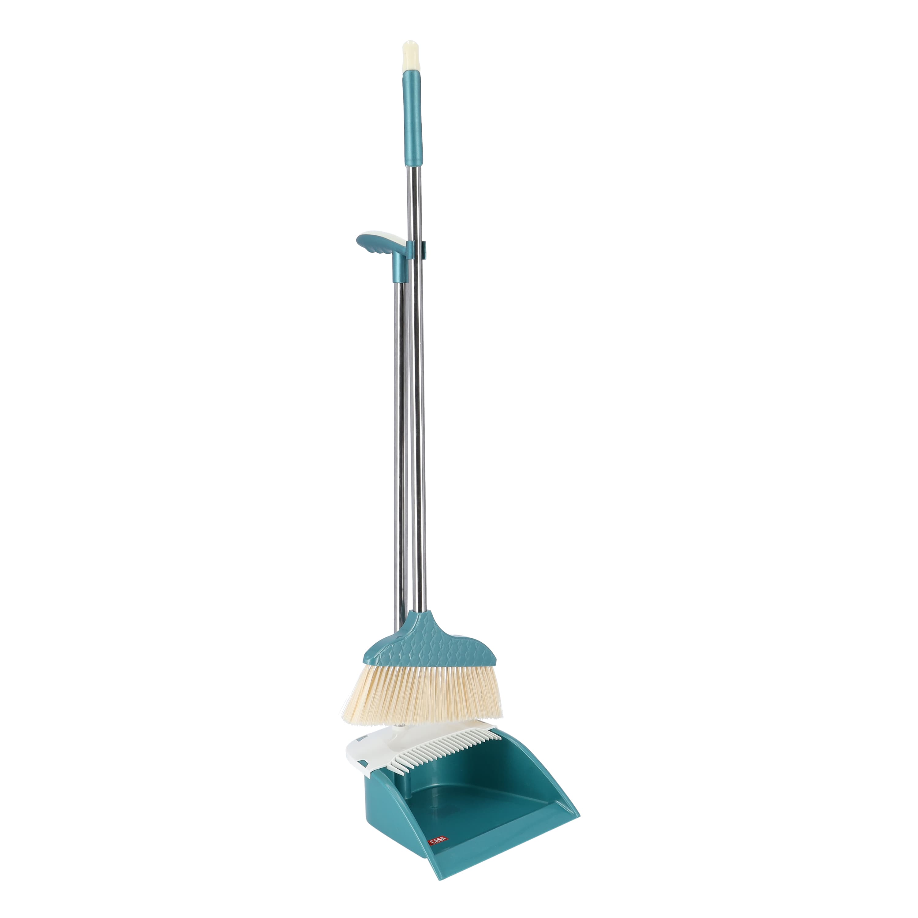 Delcasa Dust Pan With Broom, Plastic And Iron, DC2007 | Kitchen Brooms And Stand Up Dust Pan Magic Combo Set For Home | Lobby Broom And Standing Dustpan For Floor Cleaning